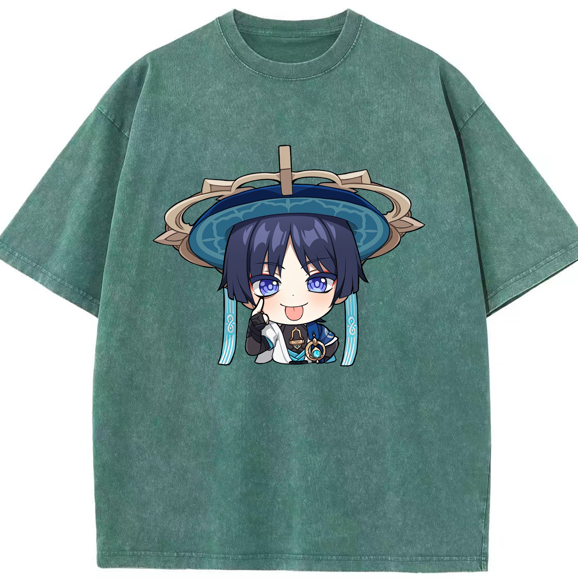 げんし神 さんペい genshin Sanpei 綿100% ヴィンテージ風 半袖Tシャツ（フロントプリント）